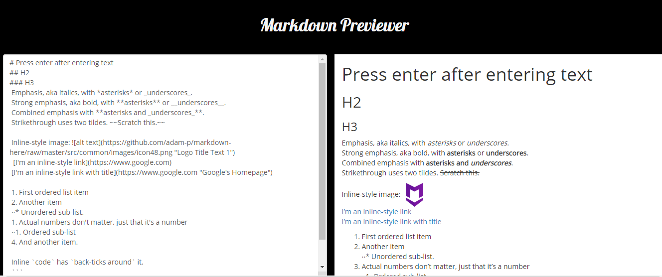 Markdown Previewer